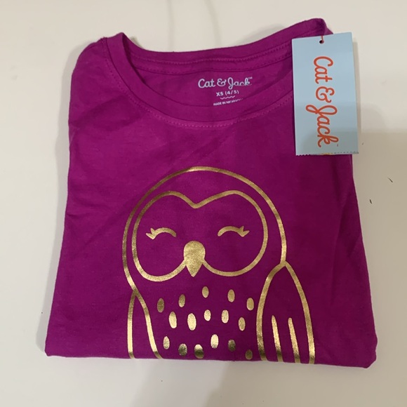 Cat and Jack XS 4-5 Girls Long Sleeve Purple T-Shirts NWT - Picture 7 of 7